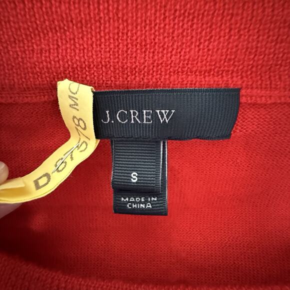 J Crew 100% Merino‎ Wool Woman’s Sweater Size S Red Crew Neck Lightweight - Picture 3 of 7